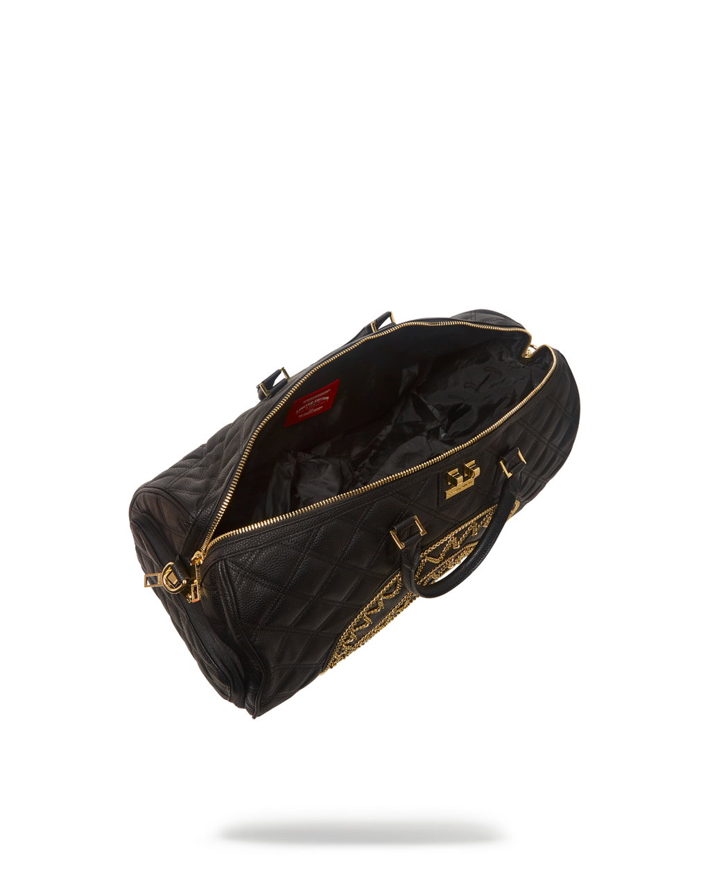NOIR QUILT GOLD CHAIN SHARK DUFFLE